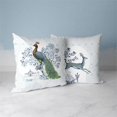 thumbnail image 3 of Floral Fauna Indoor Outdoor Premium Broadcloth Fabric Pillow in White 16x16, 3 of 6