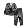 thumbnail image 1 of Balery Black Spiders Conjunto de Pijama con Estampado para Mujer, Conjunto de Dos Piezas con Manga Larga, Ropa de Dormir Suave con Bolsillos, Pijamas Cómodos-X-Large, 1 of 7