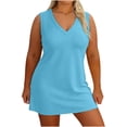 thumbnail image 2 of XiYing Robes pour Femmes, Robe Décontractée Ample à Col en V pour Femmes Grande Taille, Manches Courtes Tenue d'Intérieur, Coupe Confortable pour Journées Relax, TG-5TG,, 2 of 6