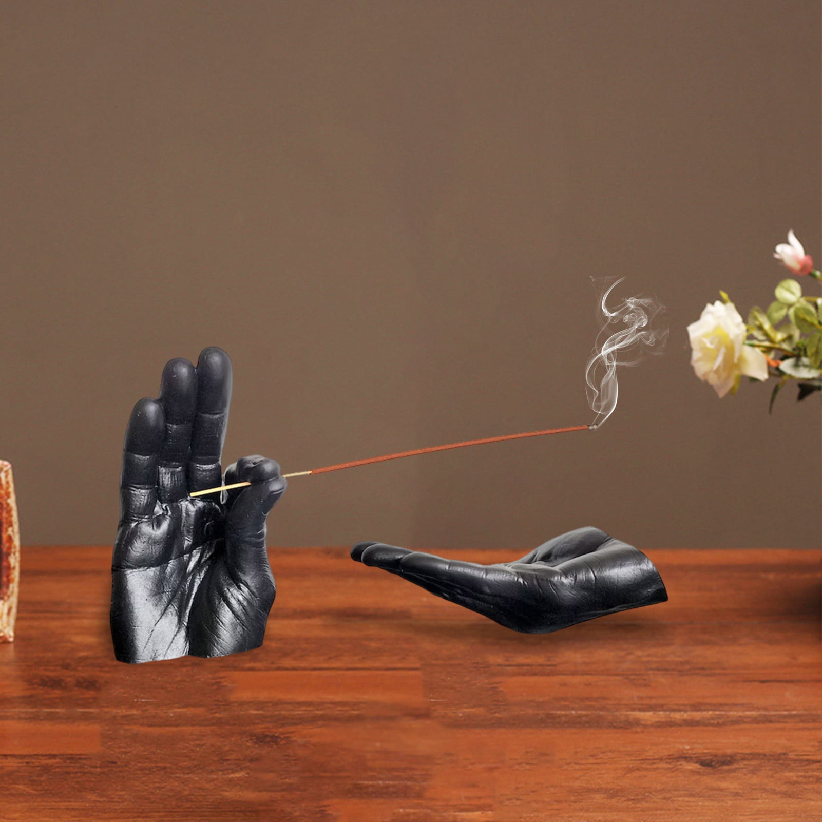 sunsanly Hand Incense Stick Holder Ash Catcher Resin Gesture Incense Burner Home Office Meditation Yoga Relaxation Home Office Decoration Ornament