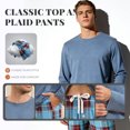 thumbnail image 4 of Vulcanodon Mens Pajama Sets, Soft Lounge Pajama for Men Long Sleeve Cozy Sleepwear with Pockets（DARK NAVY MEL./BROWN BLUE PLAID, S）, 4 of 6