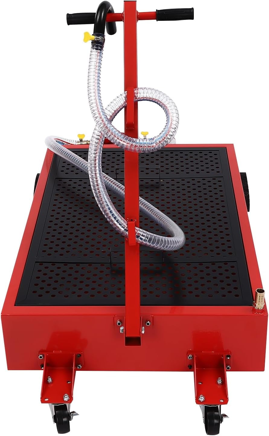 Miumaeov Oil Drain Pan, 20 Gallon Oil Drain Tank, Large Large Oil Drain Pan Oil Change Pan Oil Drip Pan Oil Drain Pan for Oil Change, Oil Pans for Changing Oil (Hand Pump-20 Gall-7.2ft Hose)