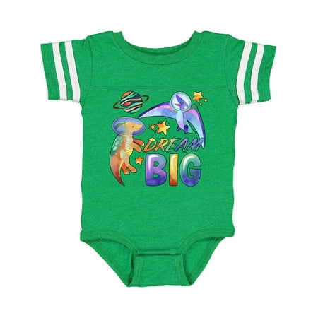 

Inktastic Dream Big Cute Space Dinosaurs Gift Baby Boy or Baby Girl Bodysuit