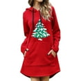 thumbnail image 1 of Chandail en Molleton d'Hiver pour Femmes, Blouse Ample Mi-Longue, Sweat à Capuche Mode, Pull Imprimé de Noël, Cardigan Chaud à Col Rond, 1 of 6
