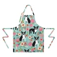 thumbnail image 2 of Green Boston Terrier and Flower Apron-Garden Aprons for Women with Pockets-Cotton Linen Waterproof Kitchen Cooking Gardening Aprons Adjustable for Kitchen,Cooking,BBQ and Salon 33x27 Inch, 2 of 7