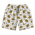 thumbnail image 2 of KLL Hohey Bee Golden2 Men's Casual Summer Beach Shorts Hawaiian Shorts with Pockets-Small, 2 of 6