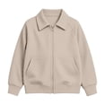 thumbnail image 5 of Atogsazn Kids Boys Waffle Full Zip Hoodies Childrens Casual Long Sleeve Collared Jacket Fall Winter Tops Outerwear Khaki 7-8 Years Fashion, 5 of 9