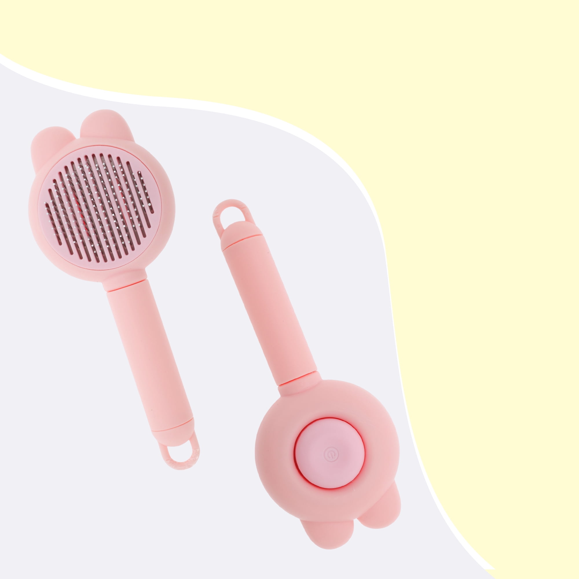 Unique Bargains Pet Brush for Cats and Dogs for Deshedding Pink 7.68 in