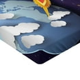 thumbnail image 2 of Ambesonne Space Fitted Sheet 2 Pcs Set, Rocket Earth Stars UFO, Queen, Multicolor, 2 of 3