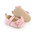thumbnail image 5 of Xfvqtps Baby Girls Walking Shoes Bowknot Embroidery Solid Color Princess Non Slip Canvas Infant Prewalker Summer New Baby Casual Breathable Cute Rubber Soles Soft Toddler Shoes Pink, 5 of 9