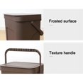 thumbnail image 4 of Dustbin Trash Can Kitchen Wall Mounted Garbage Bin Recycle Compost Bin Bathroom Dustbin(Dark Brown S), 4 of 5