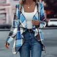 thumbnail image 2 of iOPQO Checkered Cardigan Open Front Cardigan for Women's Outerwear Womens Long Cardigan Casual Outerwear Shakets for Women Plaid Cardigans for Women Sky Blue XL, 2 of 6