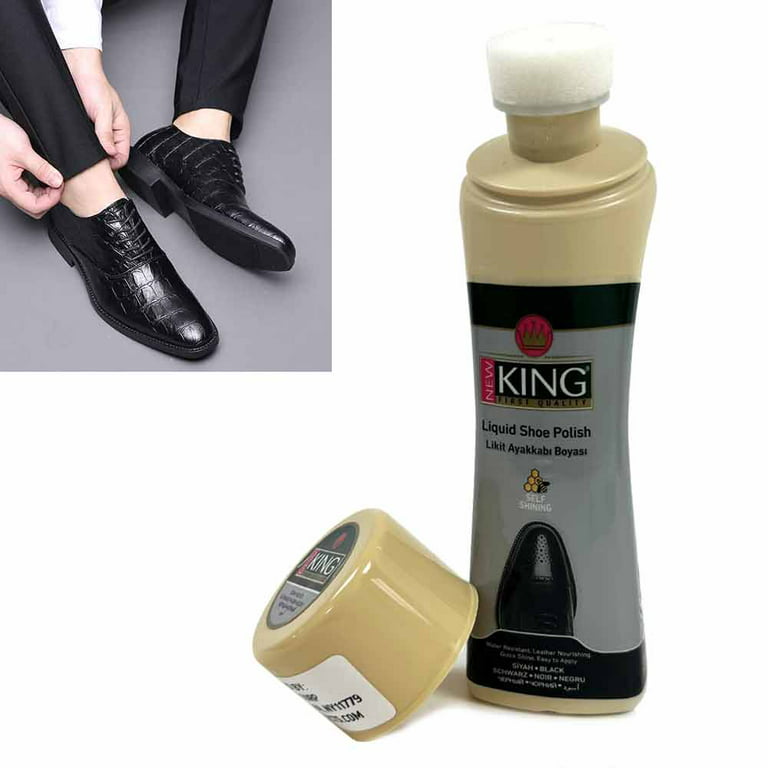 AllTopBargains Black Liquid Shoe Polish Sponge Instant Shine Leather Boots Sponge Top 2.5oz