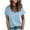 Light Blue, variant on Women Tops Summer T-Shirts Short Sleeve V-neck Raglan Shoulder Short-Sleeved Solid Color Casual T-shirts Coffee M