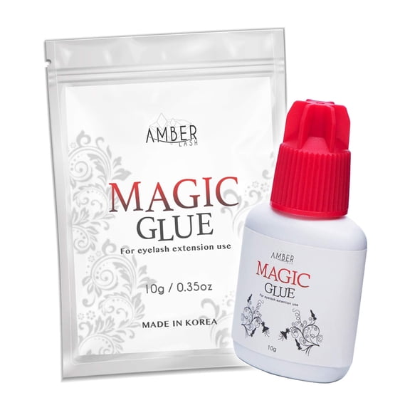 Eyelash Extension Glue for Professional Use Amber Lash Magic Glue 10ML 6 Weeks Bonding Strength Strong Bonding Power Black Adhesive