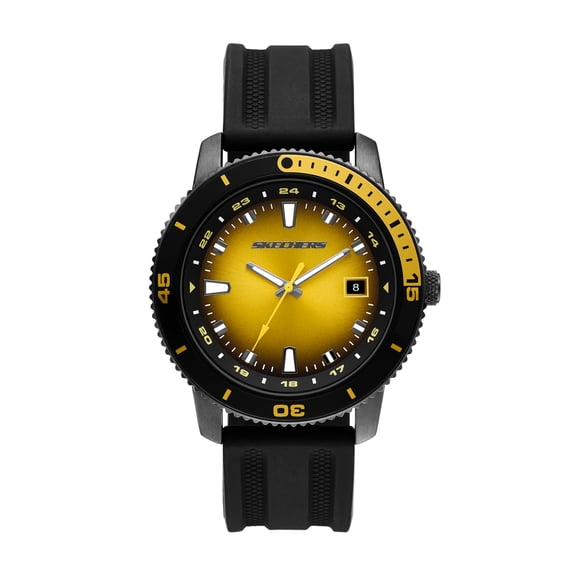 Skechers Men's Lachman Three-Hand Date, Black Alloy Watch