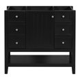 thumbnail image 2 of RONSHIN 36 Inch Bathroom Vanity, Bathroom Storage Cabinet with 3 Drawers, Bottom Open Shelves Cabinet, Modern Solid Wood Bathroom Vanity Cabinet without Sink, 2 of 9