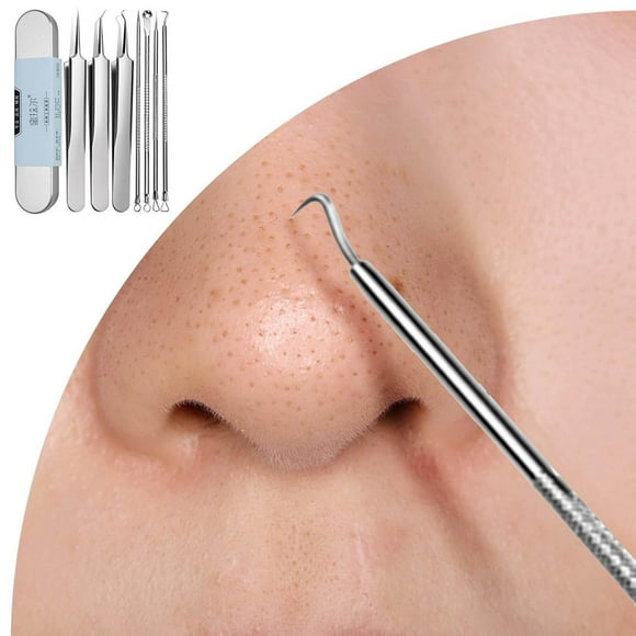 Grade Blackhead Extraction Tool Kit Blackhead Remover Tool Extractor Removal Kit For Popping 7 Pcs Set Removing For Nose Face Tools (Content 7 Piece Set) Tao Clean Face Brush
