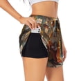 thumbnail image 2 of Bixox Women's Valley Meditating Guinea Pig pattern 2 in 1 Running Shorts - Lightweight Athletic Workout Gym Yoga Shorts Liner with Pockets - Small, 2 of 5