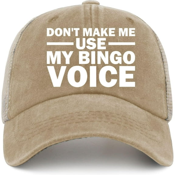 Don't Make ME USE My Bingo Voice Hat Trucker Hat Men Funny Mesh Baseball Cap for Summer
