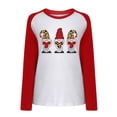 thumbnail image 3 of EQWLJWE Women Crewneck Long Sleeve Oversized Gnomes Graphic Fall Sweatshirts Plaid Leopard Love Heart Printed Tunic Tops, 3 of 4