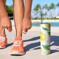 thumbnail image 2 of Lemon Coffee Tumbler with Lid Straw Double Wall Travel Mug Modern Thermal Insulated 20 oz Coffee Mug for Home Office Supplies Camping Outdoor, 2 of 7