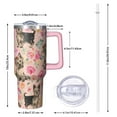 thumbnail image 2 of OBREWU Yorkie Dog and Flower Florals Tumbler with Handle and Lid,Yorkie Dog and Flower Florals 40oz Double Wall Vacuum Insulated Tumbler,Cups Gift for Women and Men, 2 of 7