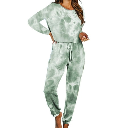

ZIZOCWA Sweatsuits Set Smart Casual Outfit Womens Pajamas Set Trousers Soft Sets Cute Long Sleeve Sleepwear Pajamas Straight Dress Pants Women