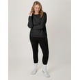 thumbnail image 4 of Hanes EcoSmart Women's Fleece Sweatshirt, V-Notch Ebony XL, 4 of 6