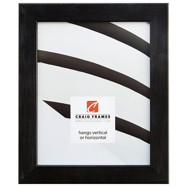 Craig Frames Bauhaus, Modern Black Pine Picture Frame, 12 by 18-Inch