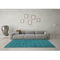 thumbnail image 3 of Ahgly Company Indoor Round Solid Light Blue Modern Area Rugs, 5' Round, 3 of 4