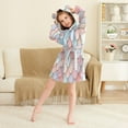 thumbnail image 3 of FORMRS Niños Bathrobe Unisex Hooded Robe Soft Plush Pajamas Sleepwear, Size 4-6T, Art Pattern, 3 of 7
