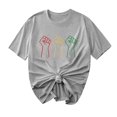 thumbnail image 1 of Camiseta de Cuello Redondo Impresa Nueva Moda Casual de Manga Corta de las Mujeres, Mezcla Ligera de Poliéster para la Primavera, 1 of 6