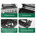 thumbnail image 3 of Clouddwell 4 Burner Gas Propane Grill, with 4 Casters, Side Table, and Thermometer, Patio Garden BBQ Grill Perfect for Camping, Silver, 3 of 8