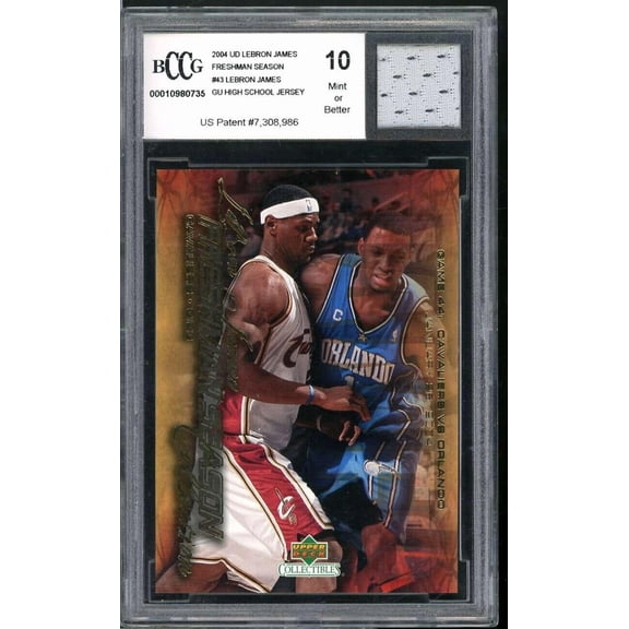 2004 UD Freshman Season #31 Lebron James GU High School Jersey BGS BCCG 10 Mint