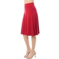 thumbnail image 4 of MixMatchy Women's High Waist Fold Over A-Line Flared Knee Length Skirt, 4 of 5