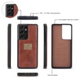 thumbnail image 5 of Dteck Galaxy S21+ Wallet Case, Leather Zipper Purse Large Capacity 14 Card Slots [Magnetic Closure] 2 in 1 Detachable Magnetic Phone Cover with Wrist Band for Samsung Galaxy S21 Plus, Brown, 5 of 9