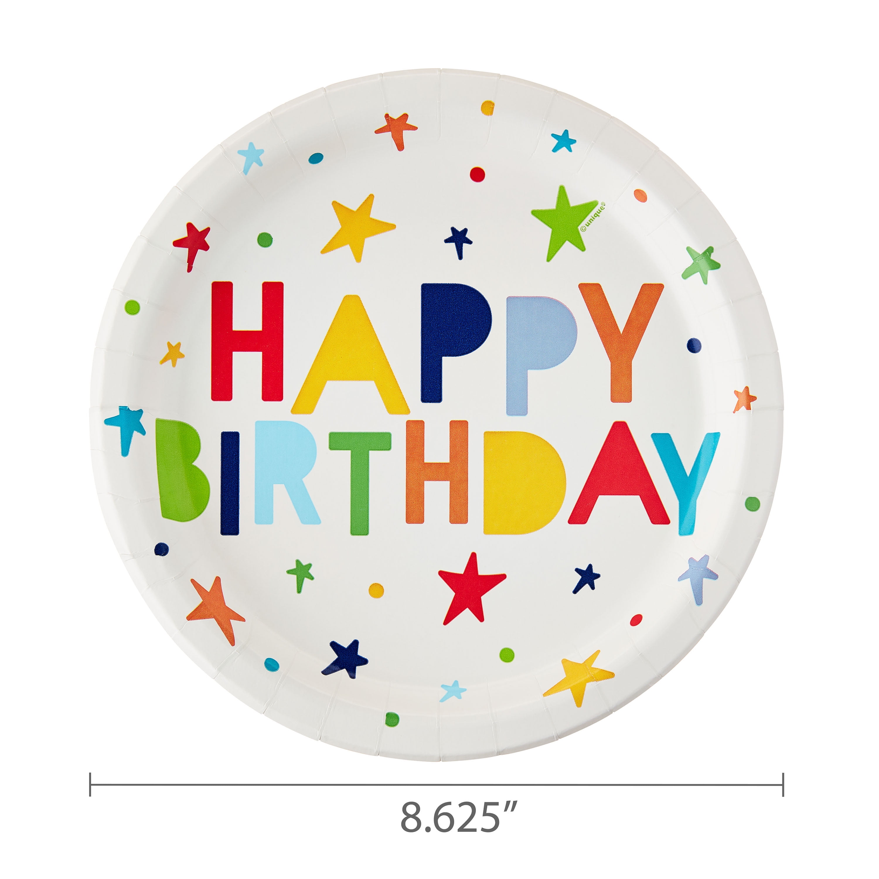 (6 pack) Happy Birthday Disposable Paper Plates, 9", Multicolor, 10 Count, by Way To Celebrate