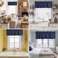 thumbnail image 5 of Solid Dark Blue Kitchen Curtain Valances for Windows Farmhouse Short Curtains, Minimalism Abstract Denim Texture Rod Pocket Valance Curtain for Bedroom Cafe Living Room 60"x18", 5 of 8