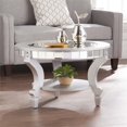 thumbnail image 2 of Bowery Hill Table Basse Ronde Miroir avec Étagère, Argent Mat, 2 of 9