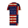 thumbnail image 5 of Usmixi Womens Independence Day Dresses 4th of July Patriotic Plus Size Pocket Tunic Midi Dresses Fashion Star Striped Print V-Neck Short Sleeve Knee-Length Summer Dress Blue xl, 5 of 5