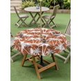 thumbnail image 3 of Outdoor Tablecloth with Umbrella Hole & Zipper, Burnt Orange Coastal Tree Round Tablecloth 60 Inch, Summer Palm Trees Tropical Botanical Patio Table Cover Waterproof Table Cloth for Picnic/Party, 3 of 7