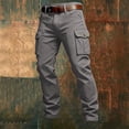 thumbnail image 6 of Busydd Cargo Pants for Men Solid Color Multi Pocket Work Trousers Outdoor Straight Leg Hiking Pants L, 6 of 6