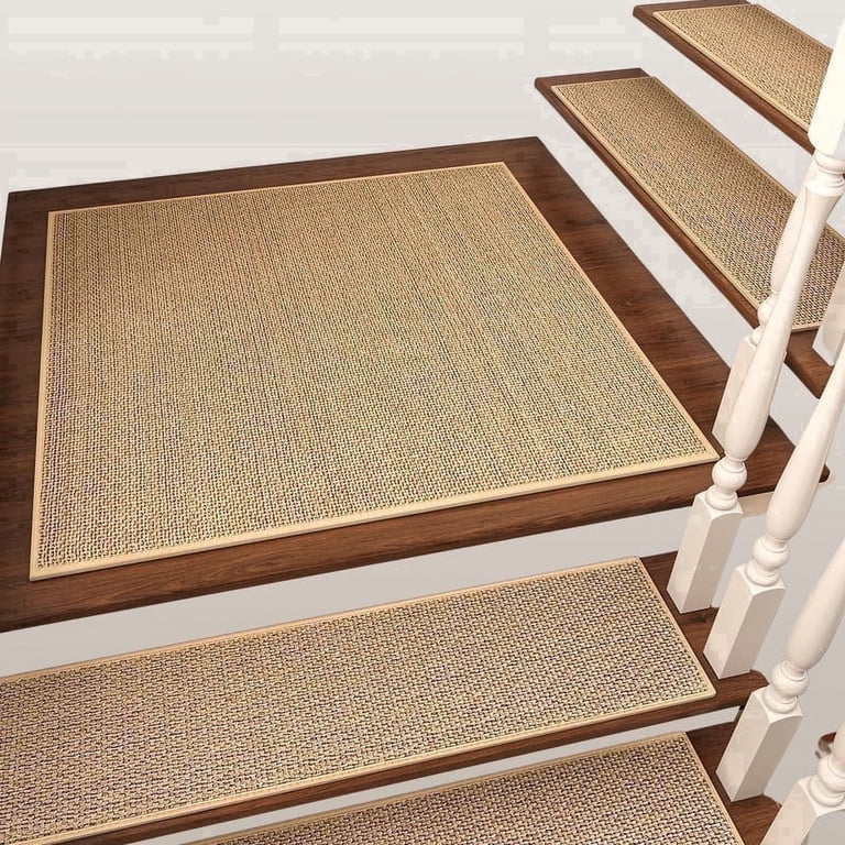 Sixhome Non-Slip Stair Treads, 31x31 In, Beige photo 1