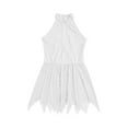 thumbnail image 5 of YONGHS Girls Sleeveless Shiny Rhinestone Gymnastic Leotard Ballet Dance Figure Ice Skating Dress White 6, 5 of 7