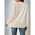 thumbnail image 5 of Womens Cardigan Sweater Long Sleeve Lightweights Open Front Curved Hem Ribbed Knit Cardigan Coat Apricot XXL, 5 of 9