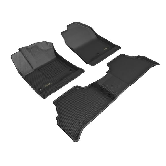 3D MAXpider Custom Fit Kagu Floor Mat (Black) Compatible for Hyundai KONA EV 2021-2023 - Full Set