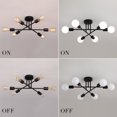 thumbnail image 6 of Q&S Modern Sputnik Chandelier,6-Light Ceiling Light,Ceiling Lights Fixture for Bedroom,Dining Room,Kitchen,Office (Black), 6 of 9
