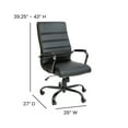 thumbnail image 5 of Flash Furniture Whitney High-Back Swivel LeatherSoft Desk Chair with Armrests, Black, 5 of 15