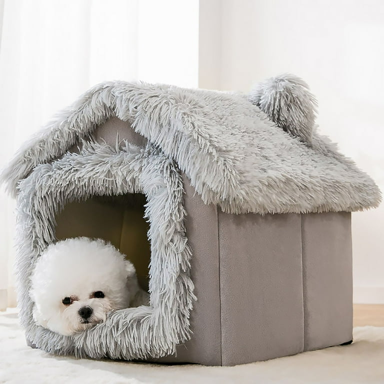 Indoor dog shop bed with roof